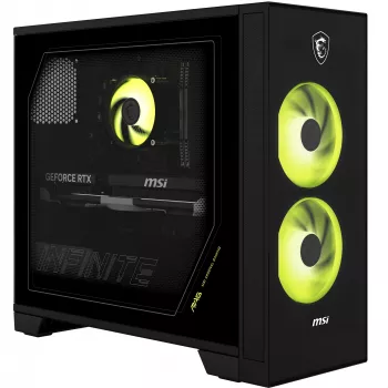 MSI MAG Infinite S AI 2nd 2NVM5-003AT žaidimų stalinis kompiuteris - Intel Core Ultra 5 225F, RTX 5060 Ti, 16GB DDR5, 1TB SSD, Windows 11 Home, juoda/skaidri