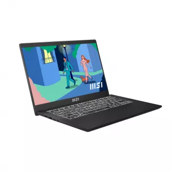 MSI Modern 14 FHD nešiojamas kompiuteris, AMD Ryzen 7 7730U, 16 GB RAM, 512 GB SSD, AZERTY klaviatūra, juoda