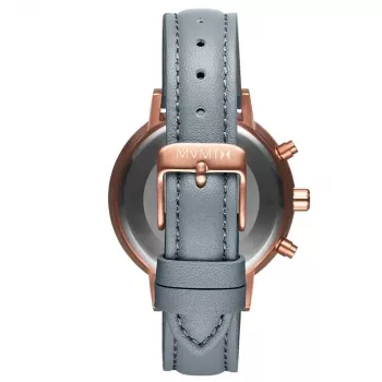 MVMT Women's Nova Chrono laikrodis 38 mm rožinio aukso plieno korpusas, žalias odinis dirželis D-FC01-RGGR