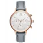 MVMT Women's Nova Chrono laikrodis 38 mm rožinio aukso plieno korpusas, žalias odinis dirželis D-FC01-RGGR