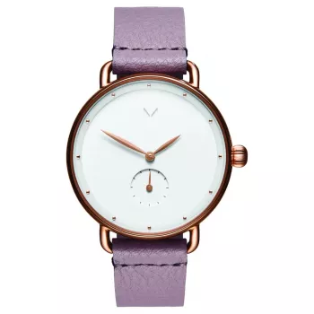 MVMT Women's Nova Chrono laikrodis D-FR01-RGPU 36mm rožinio aukso nerūdijančio plieno, violetinė oda