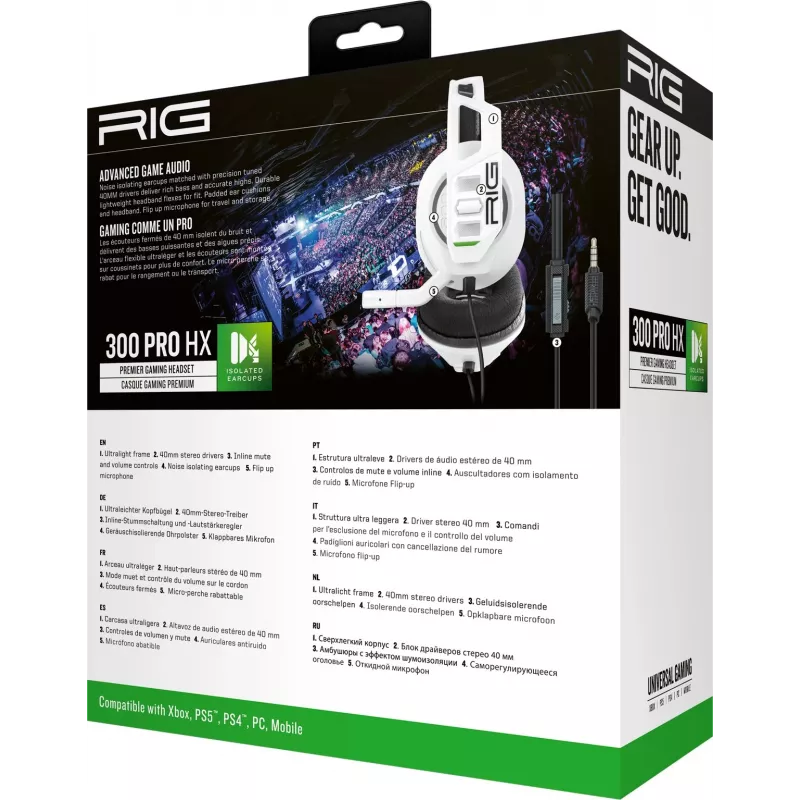 NACON RIG 300HX Gaming Headset, baltas, skirtas Xbox