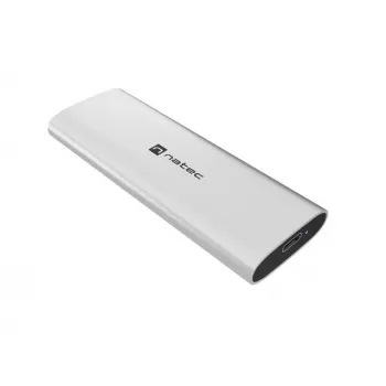 NATEC išorinis SSD korpusas RHINO M.2 NVMe USB-C 3.2 Gen 2 Arctic Silver