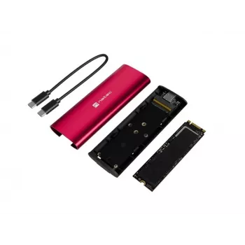 NATEC RHINO M.2 NVMe išorinis SSD korpusas, USB-C 3.2 Gen 2, rubino raudonumo