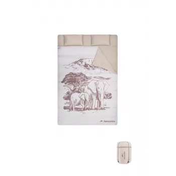 NATUREHIKE dvivietis miegmaišis M250 pilkas 210x145 cm 2 asmenų 3 sezonų