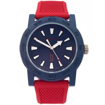Nautica Atlantic Men's Quartz Analog Watch NAPATF204 Blue Dial Blue Silicone Strap 42,5mm