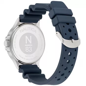 Nautica Coral Bay vyriškas nardymo laikrodis NAPCBS304 43mm mėlynu silikoniniu dirželiu