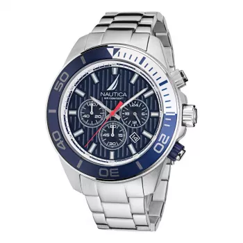 Nautica NAPNOF303 vyriškas analoginis kvarcinis laikrodis 48 mm juodas silikoninis