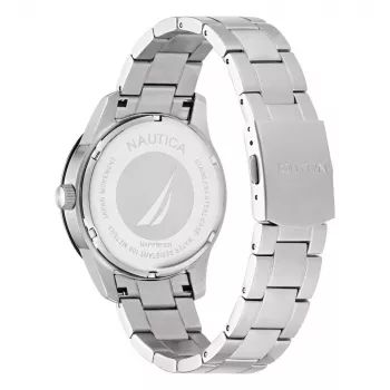 NAUTICA NAPPBF201 Vyriškas Kvarcinis Analoginis Laikrodis su Mėlynu Ciferblatu ir Mėlynu Silikoniniu Dirželiu, 42mm