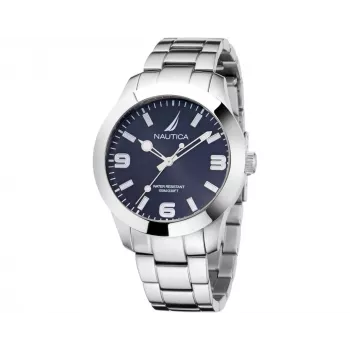 NAUTICA NAPPBF201 Vyriškas Kvarcinis Analoginis Laikrodis su Mėlynu Ciferblatu ir Mėlynu Silikoniniu Dirželiu, 42mm