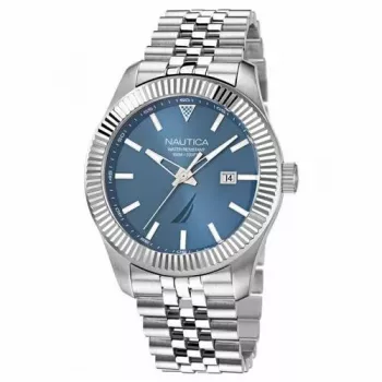 Nautica NAPPBS248 vyriškas analoginis kvarcinis laikrodis 43 mm juodu ciferblatu ir silikoniniu dirželiu
