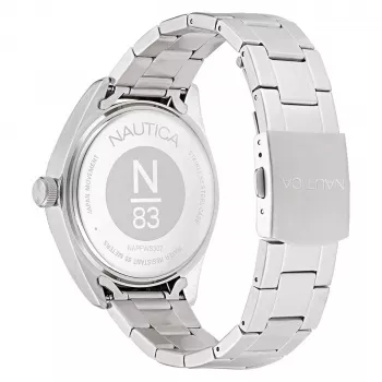 Nautica vyriškas kvarcinis analoginis laikrodis NAPFWS307 44mm mėlynas ciferblatas mėlynas silikoninis dirželis