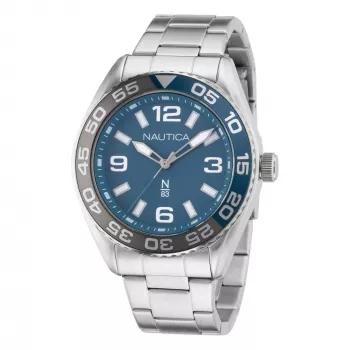 Nautica vyriškas kvarcinis analoginis laikrodis NAPFWS307 44mm mėlynas ciferblatas mėlynas silikoninis dirželis