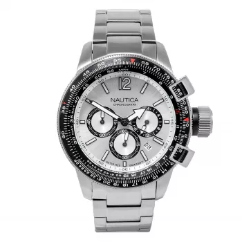 Nautica Vyriškas Laikrodis NAPBFCF04 46mm Mėlynas Silikoninis Chronografas