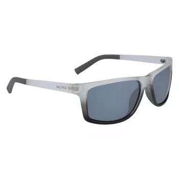 Nautica N3651SP-071 vyriški pilotiniai akiniai nuo saulės su poliarizuotais stiklais – juodas rėmelis, pilki stiklai, 62 mm
