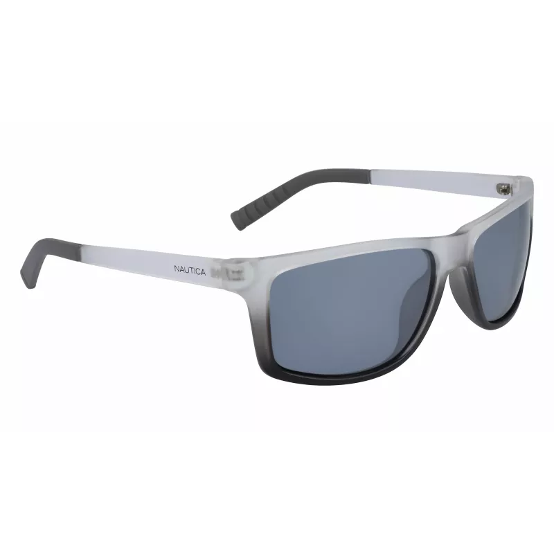 Nautica N3651SP-071 vyriški pilotiniai akiniai nuo saulės su poliarizuotais stiklais – juodas rėmelis, pilki stiklai, 62 mm
