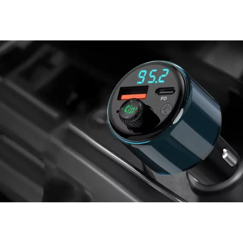 NAVITEL BHF05 MAX Daugiafunkcinis FM siųstuvas su Bluetooth 5.0, USB jungtimi, laisvų rankų įranga, LED ekranu, QC3.0 greituoju įkrovimu