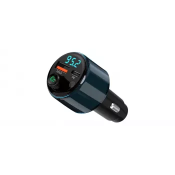 NAVITEL BHF05 MAX Daugiafunkcinis FM siųstuvas su Bluetooth 5.0, USB jungtimi, laisvų rankų įranga, LED ekranu, QC3.0 greituoju įkrovimu
