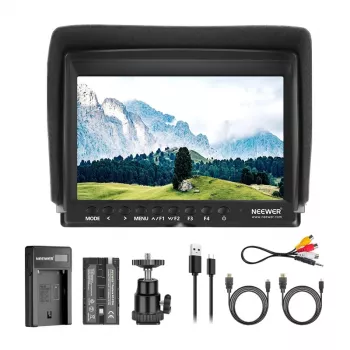 NEEWER F100 lauko monitorius + USB įkroviklis + baterijos rinkinys