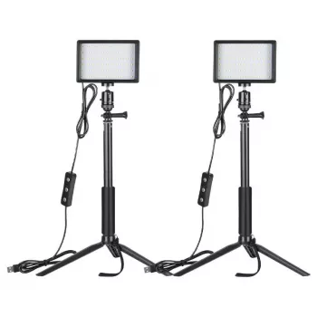 NEEWER ZC-10S dviejų lempų LED vaizdo šviesų rinkinys su filtrais ir trikojais
