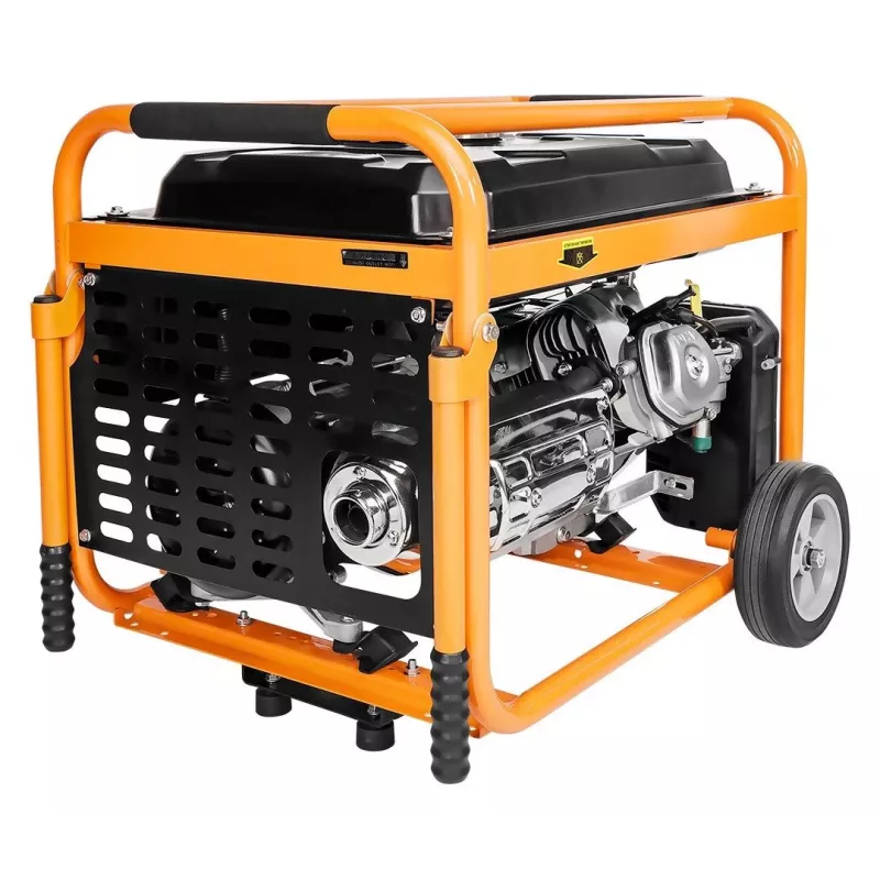 NEO TOOLS 04-732 Trifazis benzolinis generatorius 7,5 kW su AVR, elektriniu užvedimu, ratais