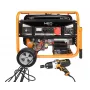 NEO TOOLS 04-732 Trifazis benzolinis generatorius 7,5 kW su AVR, elektriniu užvedimu, ratais