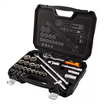NEO TOOLS 1/2 inch veržliarakčių komplektas, 25 dalių, satino chromo vanadis