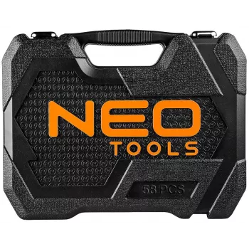NEO Tools 10-042 1/4 inch pavaros 46 dalių veržliarakčių ir antgalių rinkinys su priedais