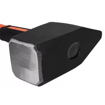 NEO TOOLS 25-162 plaktukas su atlenktu nageliu, stiklo pluošto kotu, 600 g galvute, magnetiniu vinių laikikliu, antivibracine sistema, TÜV sertifikuotas, juodos/oranžinės spalvos