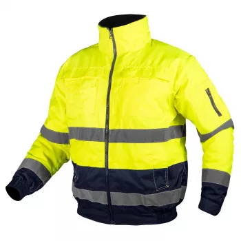 NEO TOOLS 3-in-1 aukšto matomumo izoliuota darbo striukė, geltona/mėlyna, dydis XXL