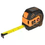 NEO TOOLS 67-100 Lazerinis nuotolio matuoklis su 5 m matavimo juosta, 40 m diapazonas, IP54, apšviestas LCD ekranas, 2 klasės lazeris, 2 x AAA