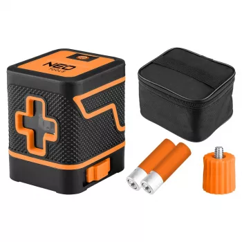 NEO TOOLS 75-146 Kryžminių linijų lazerinis nivelyras 15 m, žalias spindulys su dėklu
