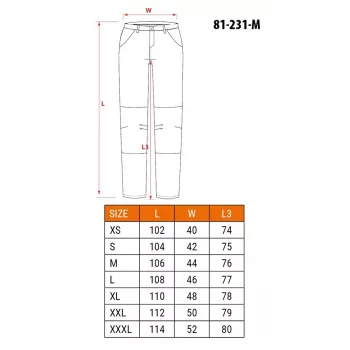 NEO Tools 81-231-M apsauginės kelnės pilkos/juodos, dydis M