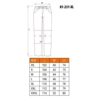 NEO TOOLS 81-231-XL apsauginės kelnės pilka/juoda, XL dydis