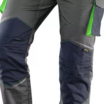 NEO Tools 81-247-XL profesionalios darbo kelnės su kelių apsaugų kišenėmis, pilkos/juodos, XL dydis