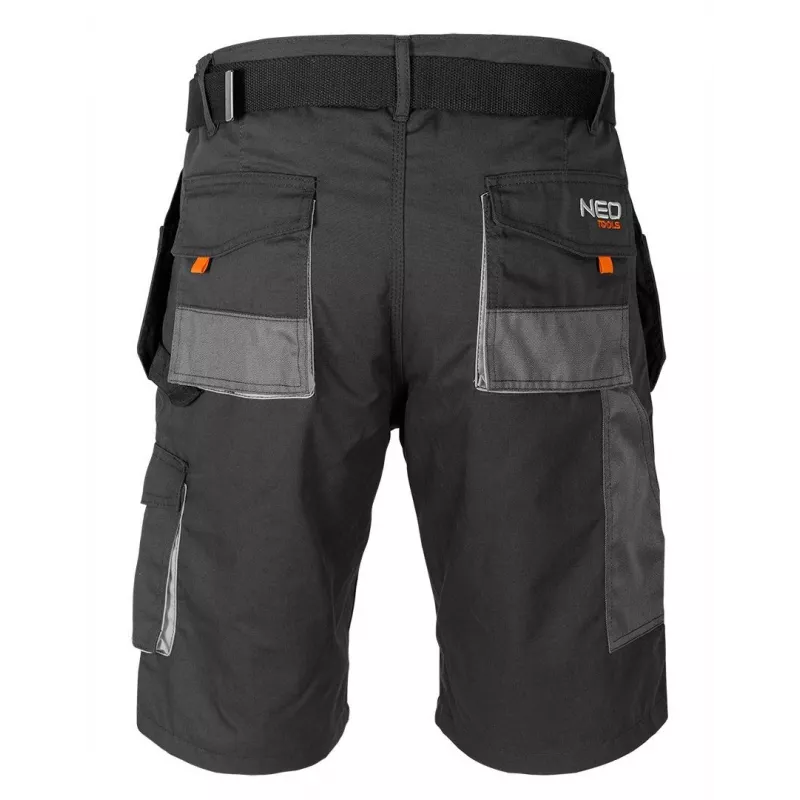 NEO Tools 81-270-XL apsauginiai darbo šortai, pilki/juodi, XL dydis, 9 kišenės, EN ISO 13688