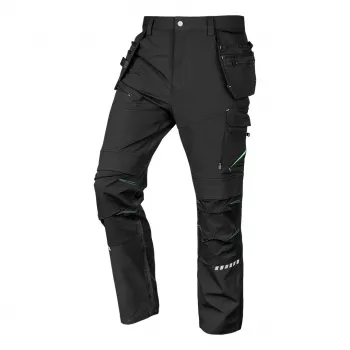 NEO TOOLS 81-296-3-XL darbo kelnės Mix&Match 4-Way Stretch su holster kišenėmis, Cordura sutvirtinimais, juodos, XL dydžio