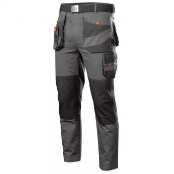 NEO Tools 81-325-L apsauginės kelnės, dydis L, pilkos/juodos su oranžinėmis detalėmis