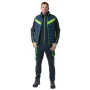 NEO TOOLS 81-534-XXL darbo kelnės, pilkos/juodos su oranžiniais akcentais, dydis XXL, 9 kišenės, sustiprinti keliai, atšvaitai