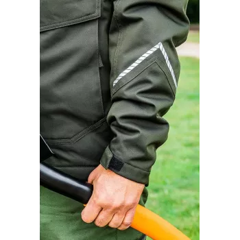 NEO Tools 81-573-XXL Softshell darbo striukė juoda/pilka su oranžiniais akcentais, atspari vandeniui, kvėpuojanti, nuimamas gobtuvas, atšvaitai, unisex
