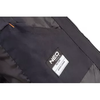 NEO TOOLS 81-574-XXL darbo striukė - vandeniui atspari, neperpučiama, kvėpuojanti, juoda/pilka su oranžiniais akcentais