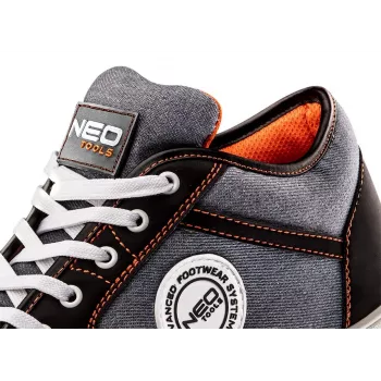 NEO Tools 82-112 S1P SRC Žemi apsauginiai batai su plieniniu pirštu, 46 dydis, juodi/pilki