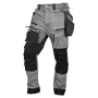 NEO TOOLS Denim Work Trousers su Cordura sutvirtinimais, nuimamomis holster kišenėmis, pilka, S dydis (81-361-2-S)
