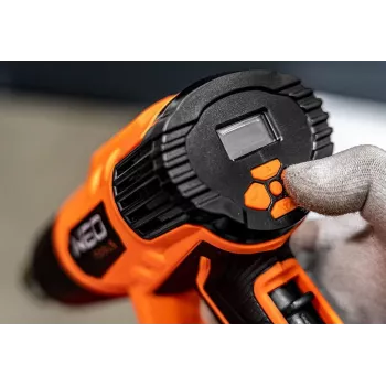 NEO TOOLS 04-710 2000W karšto oro pistoletas su LCD ekranu, 50°C ir 70-600°C, 4 antgaliai, grandiklis, dėklas