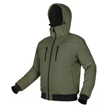 NEO TOOLS Apšiltinta Striukė su Gobtuvu OUTDOOR, Žalia, Dydis L