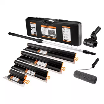 NEO TOOLS Tinkavimo rinkinys su glotninimo mentėmis, teleskopine rankena ir voleliu, dėkle