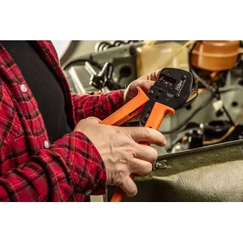 NEO TOOLS TOP-01-555 Ratinis presavimo įrankis izoliuotiems antgaliams 0,5–6 mm² (20–10 AWG) su savaime prisitaikančiais žandikauliais ir greito atleidimo funkcija