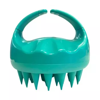 Neofolics Scalp Massaging Shampoo Brush - minkštų silikoninių šerių ergonomiškas galvos odos masažuoklis, juodas