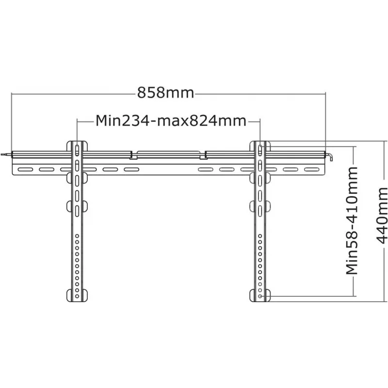 Neomounts PLASMA-W065 Fiksuotas TV laikiklis sienai 37-75 colių ekranams, sidabrinis, 50 kg talpa, VESA 200x200 iki 600x400
