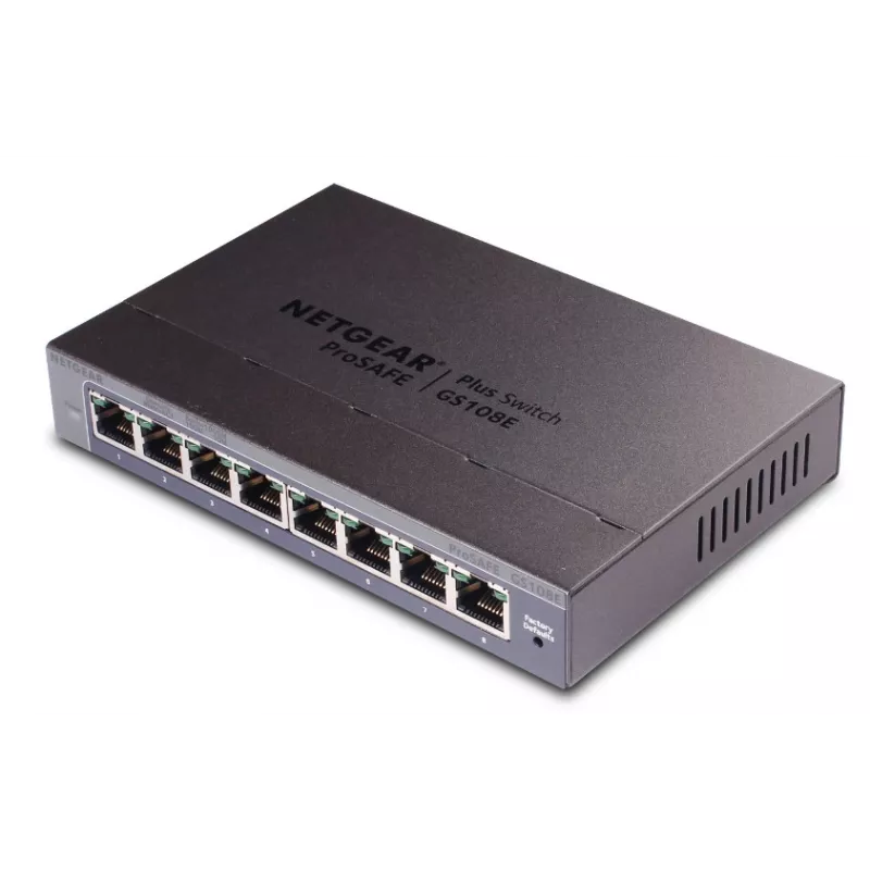 Netgear GS108E-400EUS 8 prievadų Gigabit Ethernet Plus jungiklis (Smart Managed Plus)